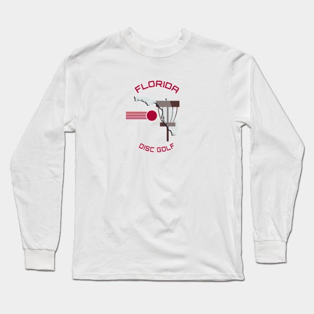 Florida Disc Golf - State Shape Long Sleeve T-Shirt by grahamwilliams